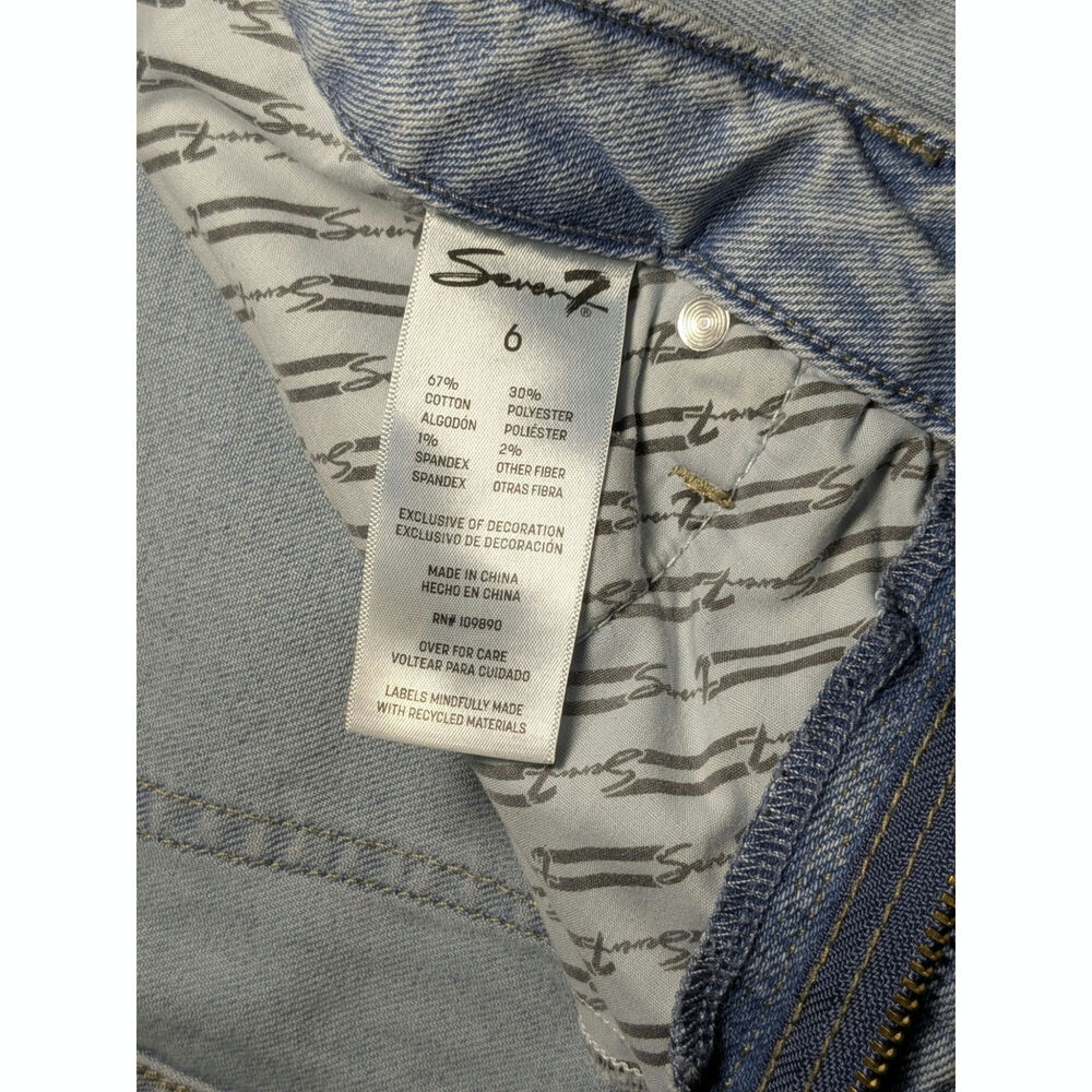 Seven7 90s Straight Leg Jeans Size 6 Key West Light Wash High Rise Ankle - Picture 10 of 15